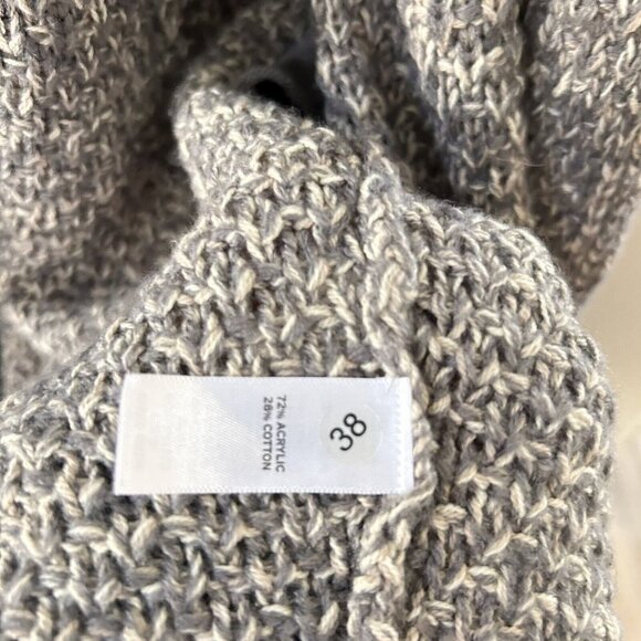 Vallette Oversize Sleeveless Cardigan Chunky Knit Size S/M Heather Gray Pockets - Picture 13 of 16